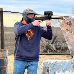 Dad Playing Outdoor Laser Tag